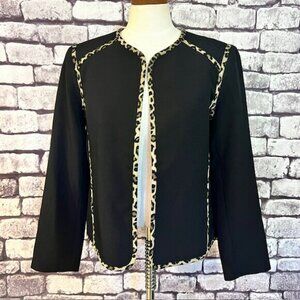 Evan Picone Black Label Black & Brown No Close Jacket Size 12